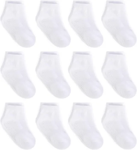 Vista 14 de ZAPLES Calcetines tobilleros antideslizantes para bebés con agarre antideslizante para niños y niñas, corte bajo para bebés y niños pequeños