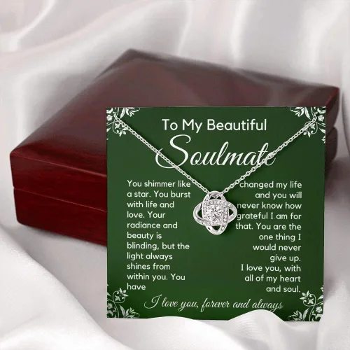 Vista 4 de to My Soulmate Love Knot Necklace - Necklaces for Women, My Lovely Wife, Gifts for Girlfriend, Romantic Gifts for Her from Husband to Wife