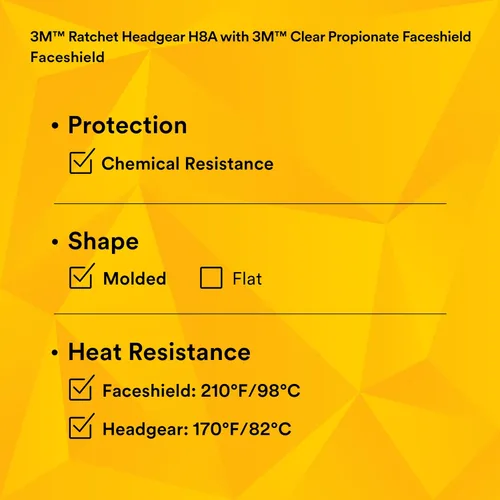 Vista 12 de 3M H8A Combinación de Arnés de Cabeza con Trinquete y Visera Protector Facial Transparente, Sistema Completo de Seguridad de Arnés de Cabeza