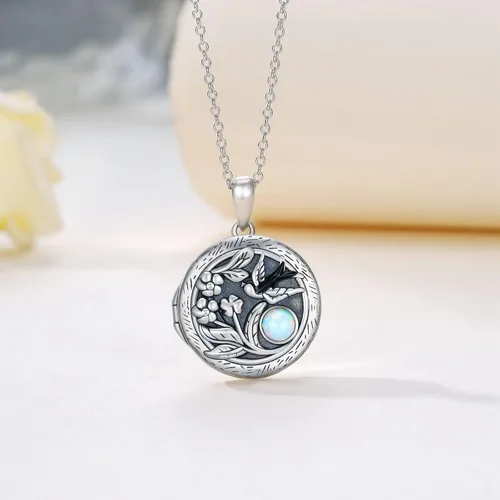Vista 2 de Peireara Locket Necklace That Holds Pictures 925 Sterling Silver Locket Necklace Photo Keep Memory Locket Pendant Necklace Jewelry Gifts for Women
