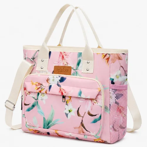 Vista 13 de iPhixx Bolsa de almuerzo aislada para mujer, bolsa de almuerzo ligera y reutilizable, lonchera para mujer con correa ajustable para el hombro, bolsa