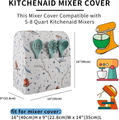 Vista 2 de Funda para batidora de cocina Kitchen Aid compatible con batidoras de 6 a 8 cuartos de galón Kitchen Aid/Hamilton de pie/cabeza inclinable