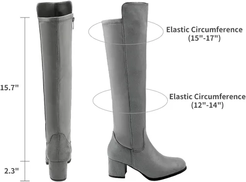 Vista 3 de DREAM PAIRS Botas a la rodilla, de tacón alto, para mujer