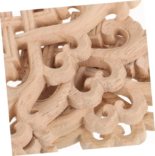 Vista 9 de Apliques decorativos de madera, 4 unidades, calcomanías de tallado de madera para esquinas de esquina, adornos para mejorar tu hogar