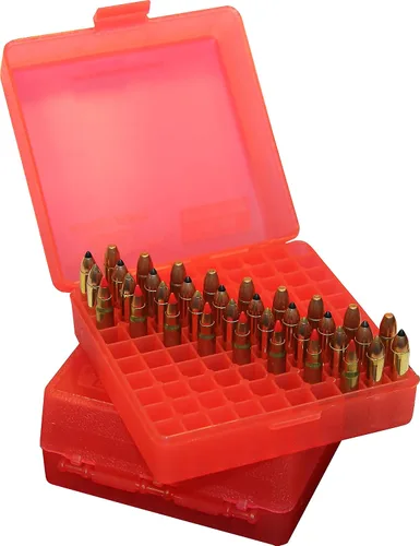 Vista 2 de MTM P-100-22M-29 Caja de fuego de llanta (100 Mag), rojo transparente