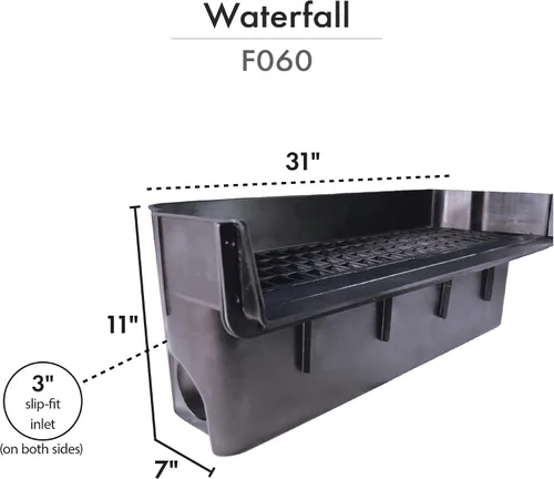 Vista 3 de HALF OFF PONDS Simply Waterfalls 6100 - Kit de cascada con revestimiento de PVC de 10' x 25' y bomba de 6,100 GPH - PVCPLAN4