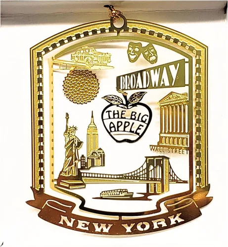 Vista 2 de Gran Manzana Nueva York Adorno de Navidad Broadway Times Square Ball Wall Street