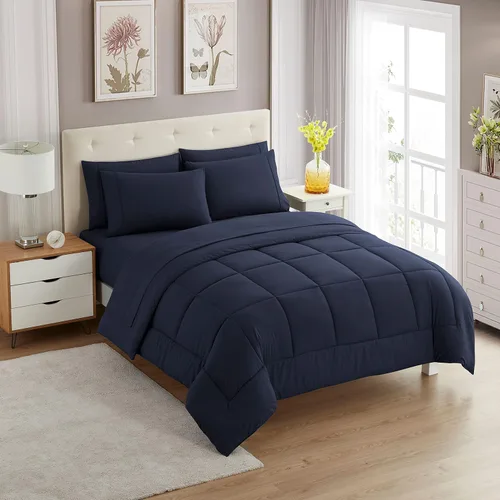 Vista 85 de Sweet Home Collection Juego de edredón de 7 piezas de color sólido para todas las estaciones, manta alternativa de plumón suave y lujosas sábanas