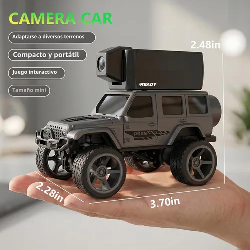 Vista 6 de 1/64 FPV Mini RC Car Truck Camera Toys with LCD Screen for Kids Adults Gift Dark Gray