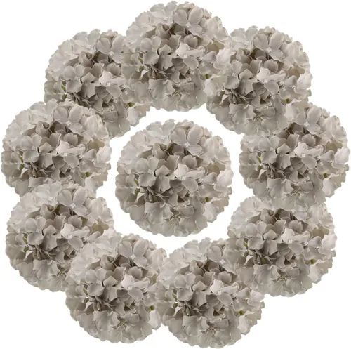 Vista 19 de Cabezales artificiales de hortensias de seda para decoración de bodas caseras, 10