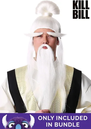 Vista 4 de Adult Kill Bill Halloween Costume, Men's Kung Fu Master Pai Mei Kung Fu Outfit