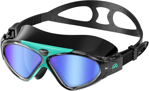 Vista 9 de OutdoorMaster Máscara de natación - Máscara de natación de visión amplia y gafas antivaho impermeable A-Negro