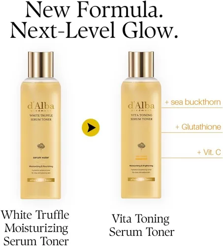 Vista 2 de d'alba Piedmont White Truffle Vita - Tónico de suero tonificante, piel de vidrio con doble vitamina para el cuidado de la piel, hidratante facial