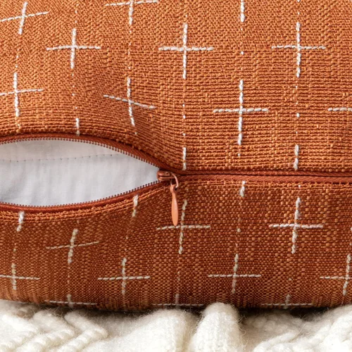 Vista 29 de MIULEE - Juego de 2 fundas de almohada decorativas de lino de arpillera navideñas, modernas, estilo campestre, rústicas, tejidas, con textura