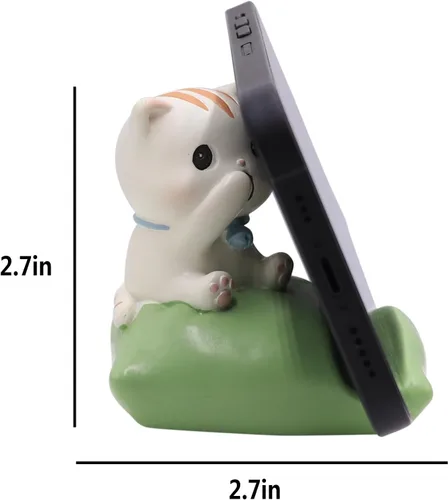 Vista 7 de BOLLEY JOSS Soporte de escritorio para teléfono celular, soporte de resina para teléfono inteligente con animales lindos para oficina, manos libres