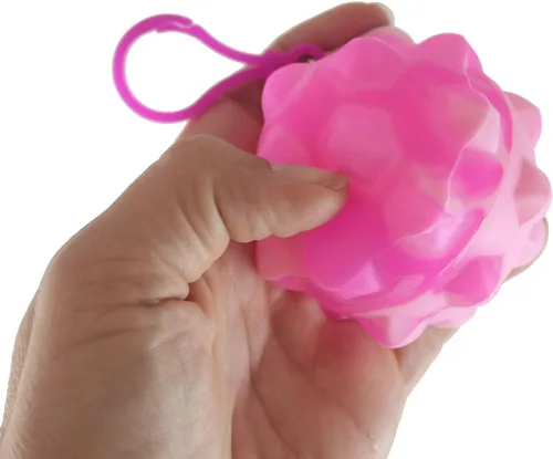 Vista 2 de Juego de 2 bolas de burbujas en clip – Bubble Poppers en bola Squeeze to Pop – Juguete de silicona Push Poke Bubble Wrap Fidget Toy – Presione