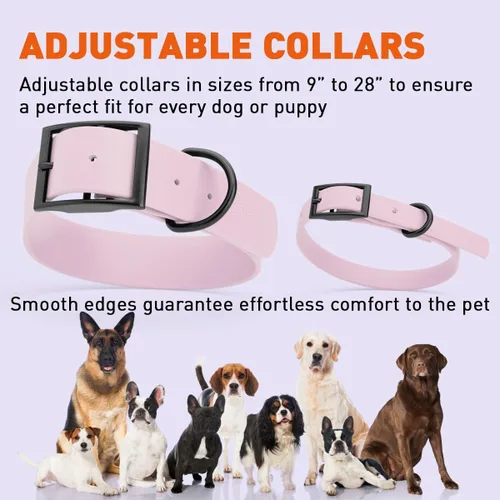 Vista 234 de Dogline Biothane - Collar impermeable para perro con hebilla de liberación rápida, resistente cincha de nailon recubierta con resistente y a prueba