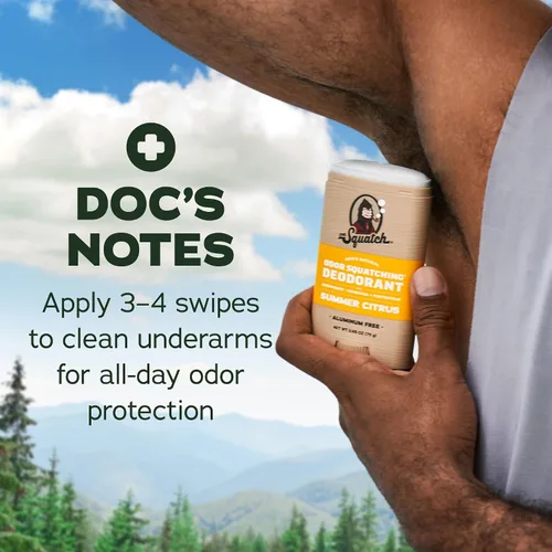 Vista 10 de Dr. Squatch Desodorante natural para hombres, sin aluminio, Summer Citrus + Cool Fresh Aloe, 2.65 oz, 2