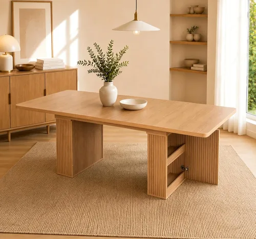 Vista 14 de Mesa de comedor extensible de 62.99 a 78.7 pulgadas para 6, 8 y 10, moderna mesa expandible de cocina de madera de granja, mesas de conferencias