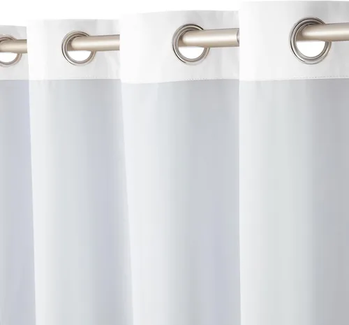 Vista 5 de Amazon Basics Cortina de ventana opaca bloqueadora de luz para oscurecer la habitación con 2 paneles con ojales, para sala de estar y dormitorio, 52