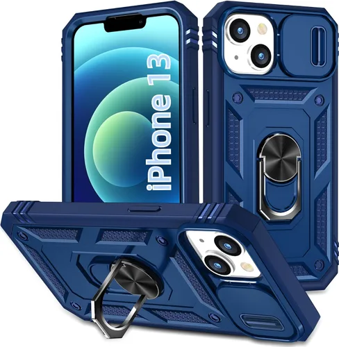 Vista 26 de Korecase Diseño para iPhone 12 Pro Max Kickstand Funda con cubierta de cámara de grado militar Caída de doble capa de cuerpo completo Protección a