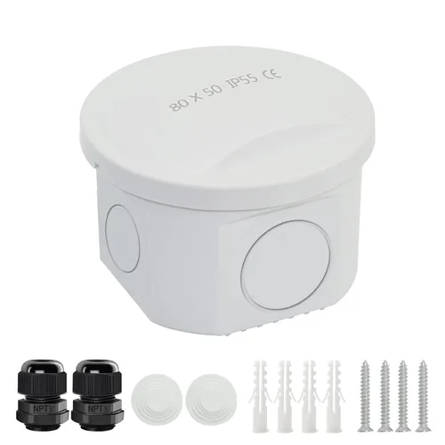 Vista 21 de LeMotech - Caja de conexiones, caja eléctrica IP55, resistente al agua, a prueba de polvo, plástico ABS, para proyectos electrónicos, color blanco