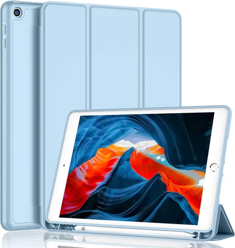 Vista 30 de iMieet - Funda para iPad de 9ª generación 2021/iPad de 8ª generación 2020 de 10.2 pulgadas con soporte para lápices, funda para iPad de 7ª