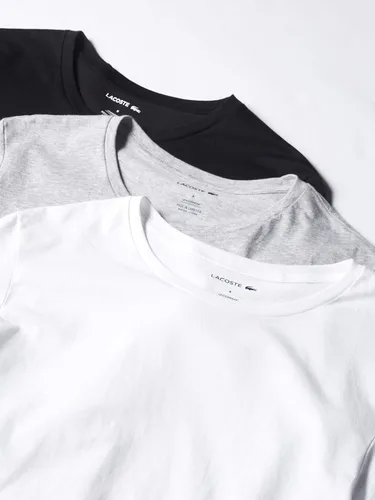 Vista 2 de Lacoste Men's Essentials 3 Pack 100% Cotton Regular Fit Crewneck T-Shirts