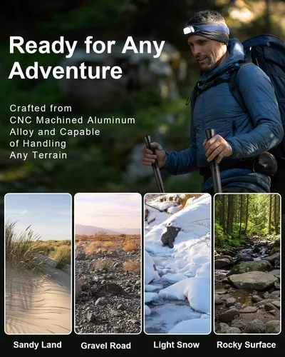 Vista 7 de aiGear G3 Tactical Stick Walking Staff, Upgraded More Durable Adjustable Hiking Staff Essential Camping Gear for Hiking Trekking Adventures 5-8