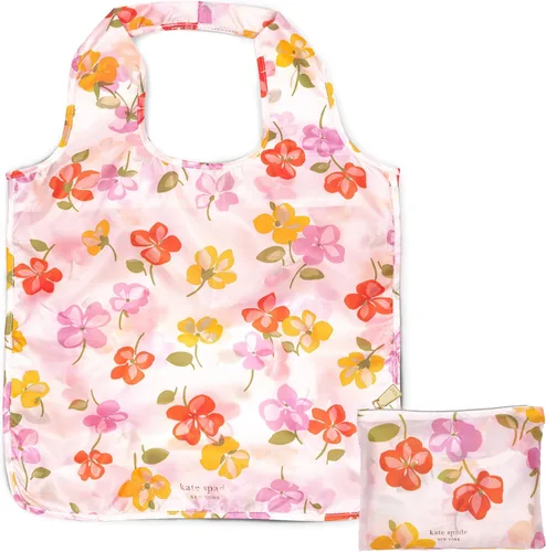 Vista 11 de Kate Spade New York Bolsas reutilizables para productos, bolsa de compras con bolsillo de almacenamiento con cremallera, bolsa de comestibles