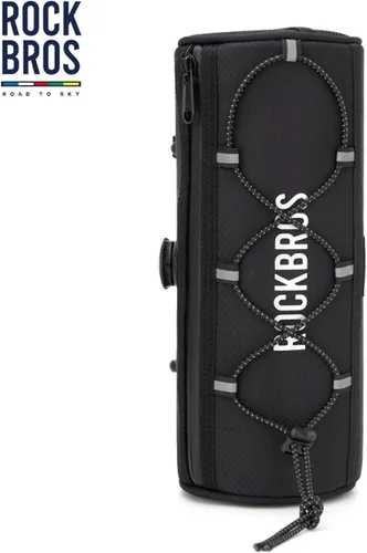 Vista 5 de ROCKBROS ROAD TO SKY - Bolsa para manillar de bicicleta, Bolsa frontal para bicicleta, Bolsa de almacenamiento, Bolsa ligera y resistente para Negro