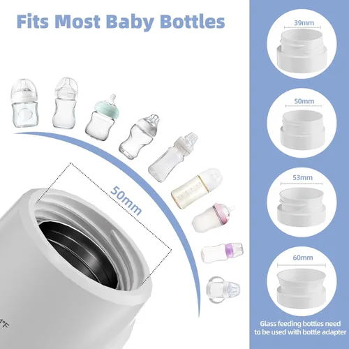 Vista 5 de Fafeicy Calentador de biberones portátil, calentador rápido de leche para bebés, calentador USB inalámbrico con batería de 4500 mAh, calefacción PTC