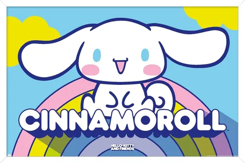 Vista 12 de Hello Kitty and Friends: 22 Over The Rainbow - Póster de pared de Cinnamoroll, 22.4 pulgadas de largo x 14.7 pulgadas de ancho, versión enmarcada