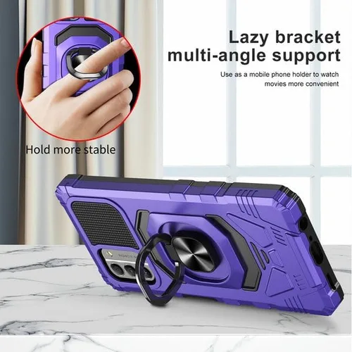 Vista 3 de GW USA - Funda para Nokia C110 con protector de pantalla de vidrio templado [grado militar] anillo de montaje en coche con función atril a prueba
