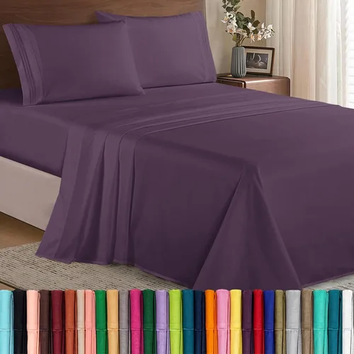 Vista 25 de Elegant Comfort - Juego de sábanas de microfibra de 1500 hilos de calidad hotelera prémium de 4 piezas - Resistente a arrugas, sábana bajera