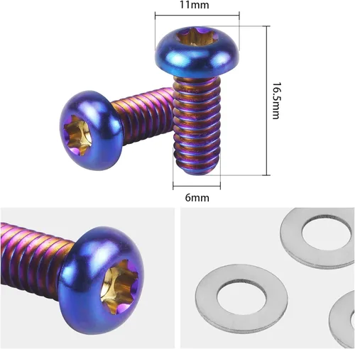 Vista 6 de NICECNC 5 tornillos de cubierta Derby de aleación de titanio azul compatibles con Harley Road Glide FLTRX 2015-2022, Heritage Softail Classic FLSTC