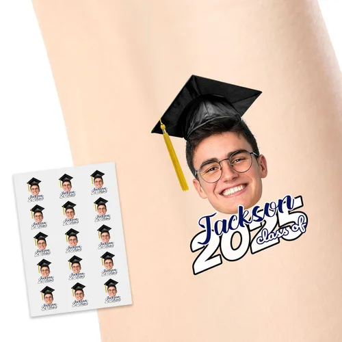 Vista 15 de Tatuajes temporales personalizados, tatuajes de flores de nacimiento personalizados para cumpleaños, boda, despedida de soltera, 1 juego de 15