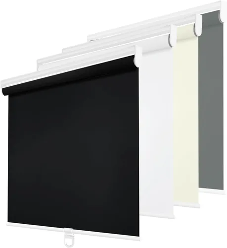 Vista 9 de Persianas enrollables opacas sin cordones para ventanas, 100 % oscurecimiento de la habitación, protección UV con aislamiento térmico, persianas