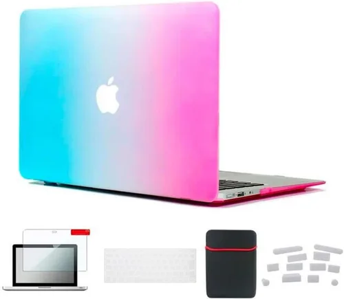 Vista 52 de Pack 5 en 1 de carcasa para MacBook Air, de Se7enline, de plástico duro, tacto suave, con protector de teclado de silicón, protector de pantalla