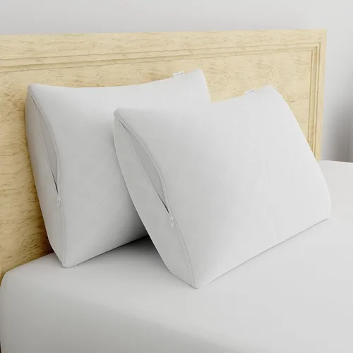 Vista 3 de Juego de 2 protectores de almohada AllerEase estándar/Queen – Equilibrio de temperatura, recomendado por alergólogos, protectores transpirables