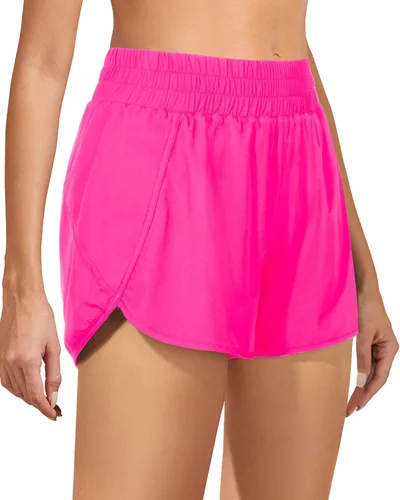 Vista 6 de Holipick 3'' High Waisted Running Shorts Mesh Liner Quick Dry Athletic Gym Track Workout Shorts Lightweight with Zip Pocket
