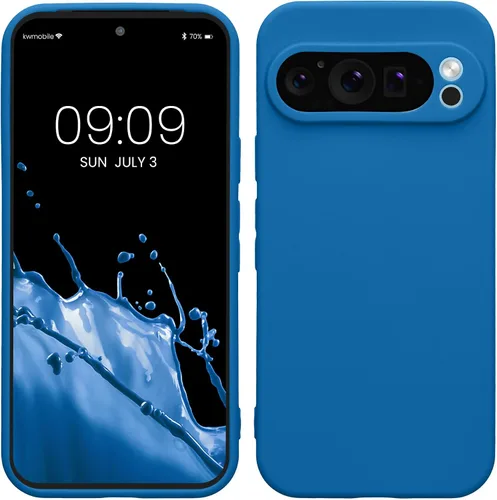 Vista 64 de kwmobile Funda compatible con Google Pixel 9 - Funda protectora delgada de TPU para teléfono - Acabado mate suave - Piedra antigua
