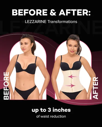 Vista 5 de LEZZARINE Waist Trainer Fajas Colombianas Moldeadoras de Cintura y Abdomen Tummy Control Shapewear Skims strapless shapewear
