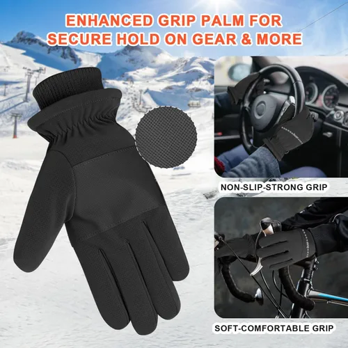 Vista 5 de ihuan Guantes impermeables de invierno para esquí de nieve para mujeres y hombres, clima frío, pantalla táctil térmica cálida para correr, ciclismo
