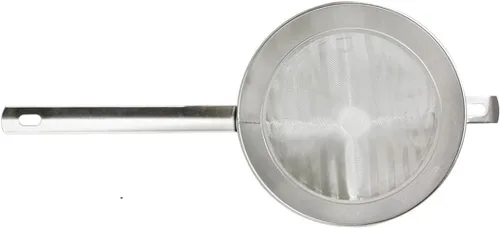 Vista 3 de TrueCraftware - Colador de caldo de acero inoxidable de 8 pulgadas de malla fina - Colador en forma de cono, colador de jugo, herramientas