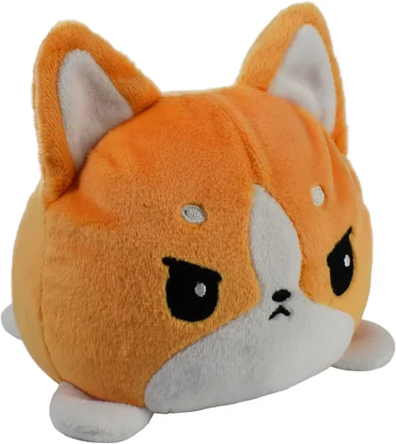 Vista 14 de TeeTurtle - Peluche reversible de gato siamés de 4 pulgadas Gato siamés feliz + enojado