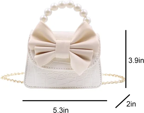 Vista 7 de BABOMAREON - Bolso cruzado pequeño para niñas y niñas pequeñas con lazo