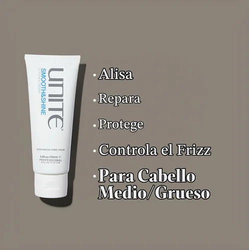 Vista 2 de UNITE Hair Smooth & Shine - Crema de peinado, 3.5 onzas líquidas (paquete de 1), color blanco