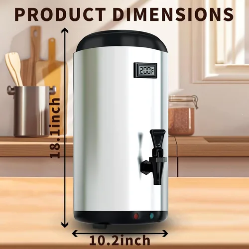 Vista 6 de Dispensador de bebidas con dispensador de bebidas aislado con calefacción, dispensador de bebidas de calefacción eléctrica, urna de agua caliente