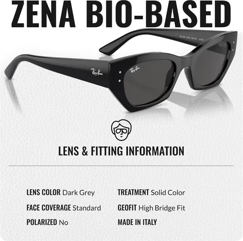 Vista 4 de Ray-Ban RB4430 ZENA BIO-BASED Gafas de sol cuadradas redondas con kit oficial de gafas